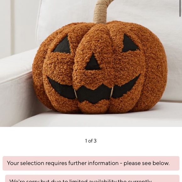 Jack-O-Lantern Pumpkin Pillow - Picture 2 of 3